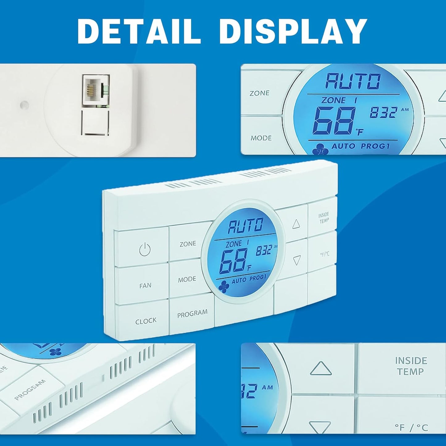 White 3314082.011 Multi-Zone RV Thermostat - Fits Dometic AC