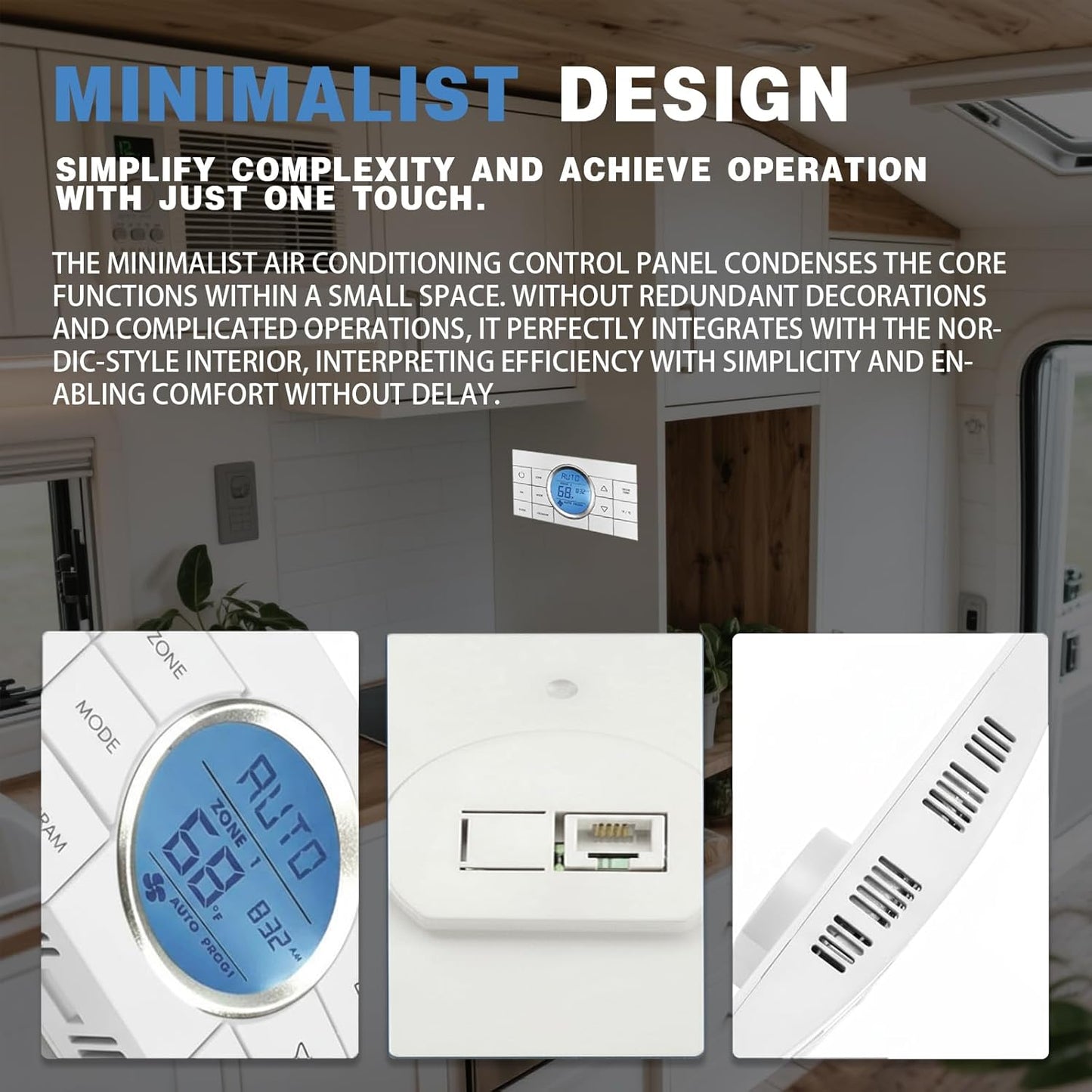 White 3314082.011 Multi-Zone RV Thermostat - Fits Dometic AC