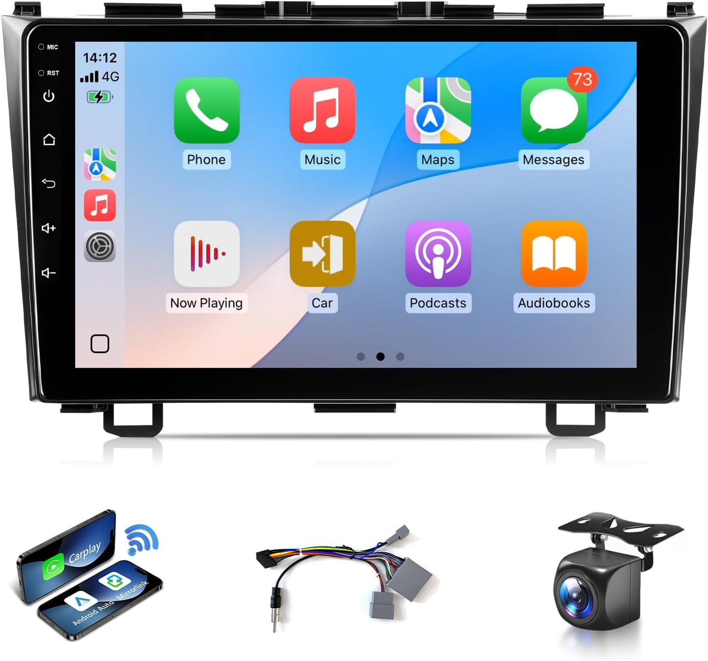 Car Stereo for Honda CRV 2007-2011, Wireless CarPlay Android Auto 9 inch IPS Touchscreen