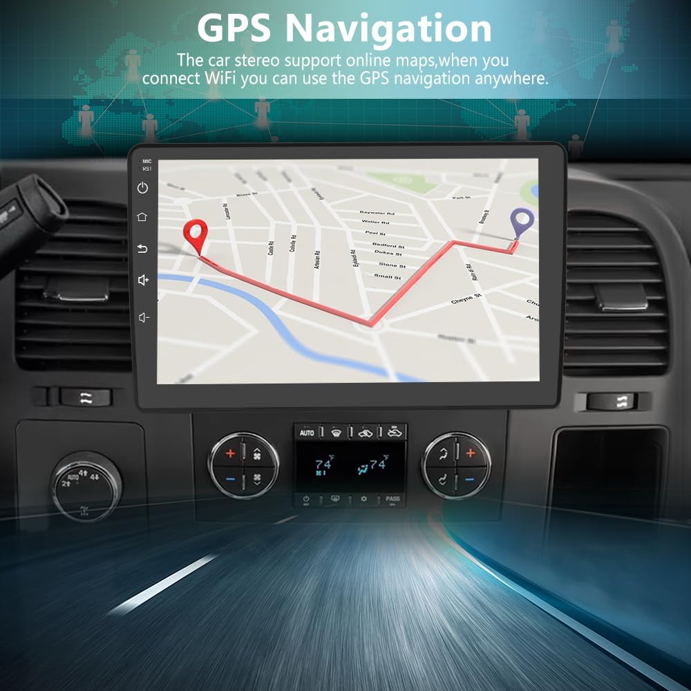 Car Radio Stereo Android 13 for Chevy Silverado 2007-2013 Tahoe Equinox GMC Sierra Yukon, Wireless CarPlay Android