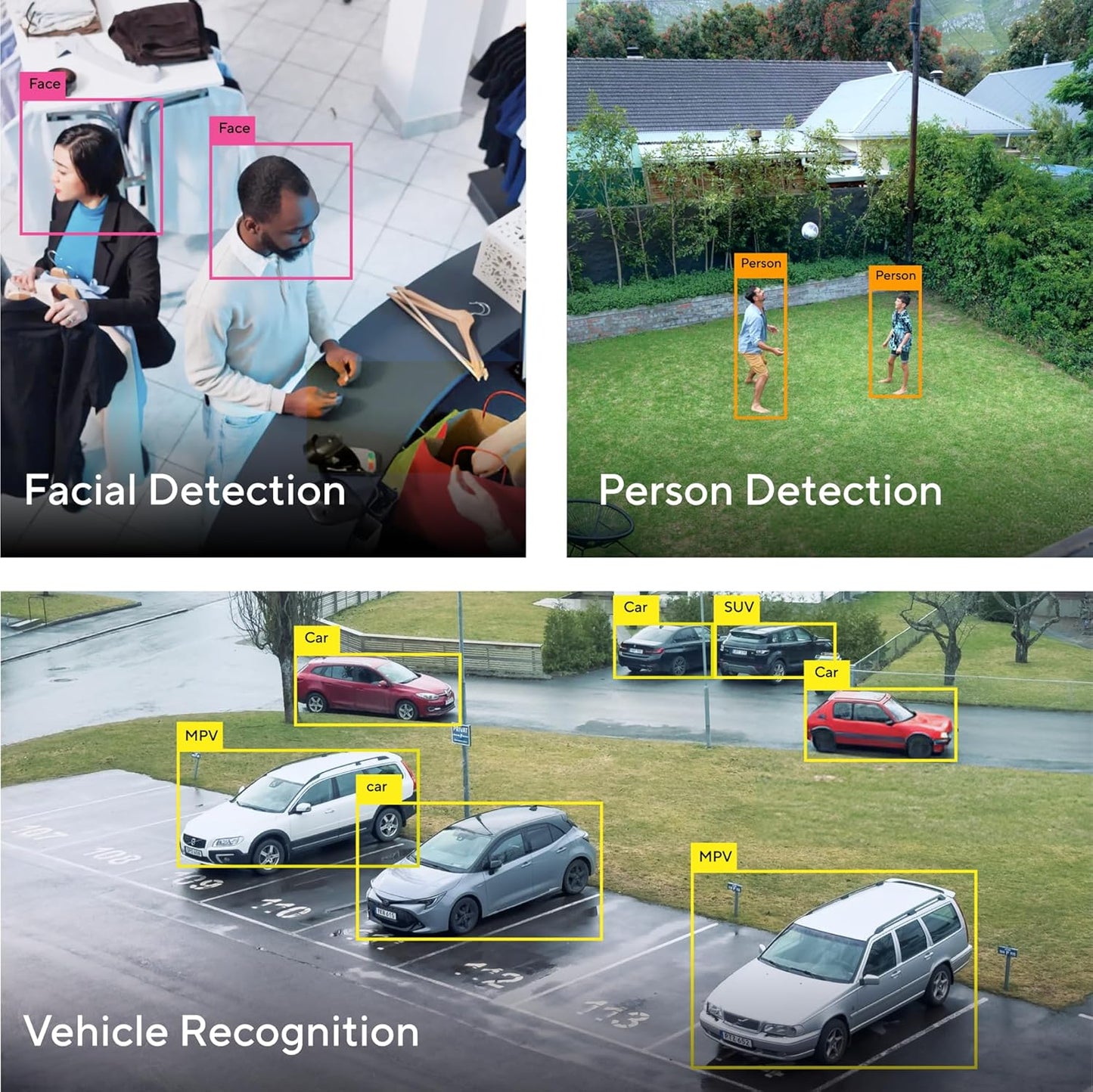 IQ 2K Wired Gemini AI Security Camera – 160° Wide Angle, Dual PoE/Wi-Fi Connectivity, Person/Vehicle/Face Detection