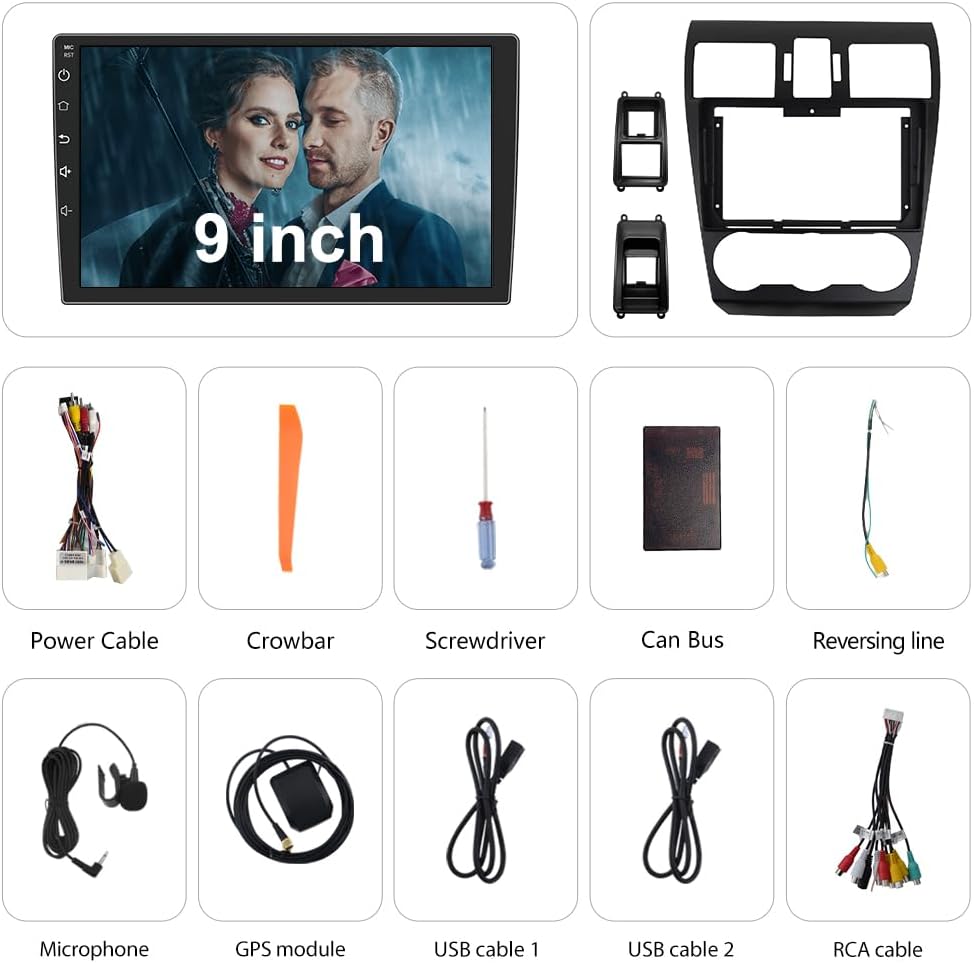 Car Radio for Subaru Forester WRX Impreza 2013-2015, 9' Touch Screen with Wireless CarPlay Android