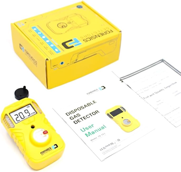 Oxygen Detector, OSHA Alarms, 2-Year Battery Life, 10ft Drop Test Pass, IP67 Waterproof, USA NIST Calibrated