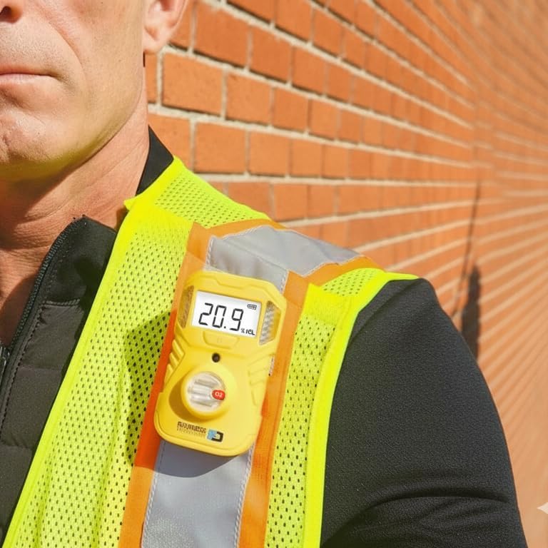 Oxygen Detector, OSHA Alarms, 2-Year Battery Life, 10ft Drop Test Pass, IP67 Waterproof, USA NIST Calibrated