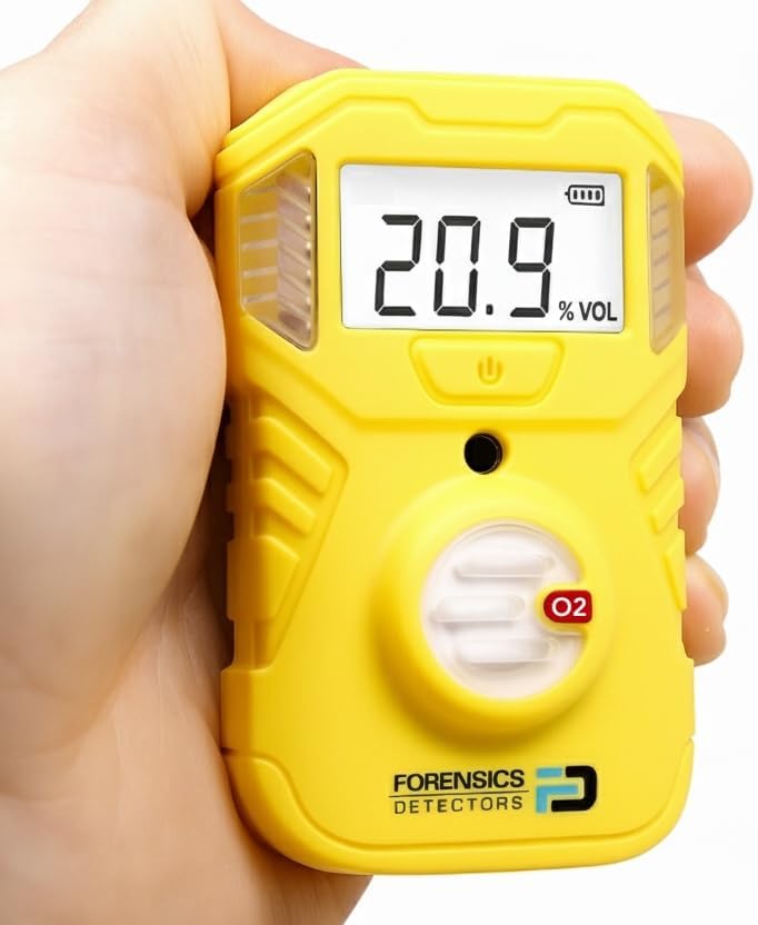 Oxygen Detector, OSHA Alarms, 2-Year Battery Life, 10ft Drop Test Pass, IP67 Waterproof, USA NIST Calibrated