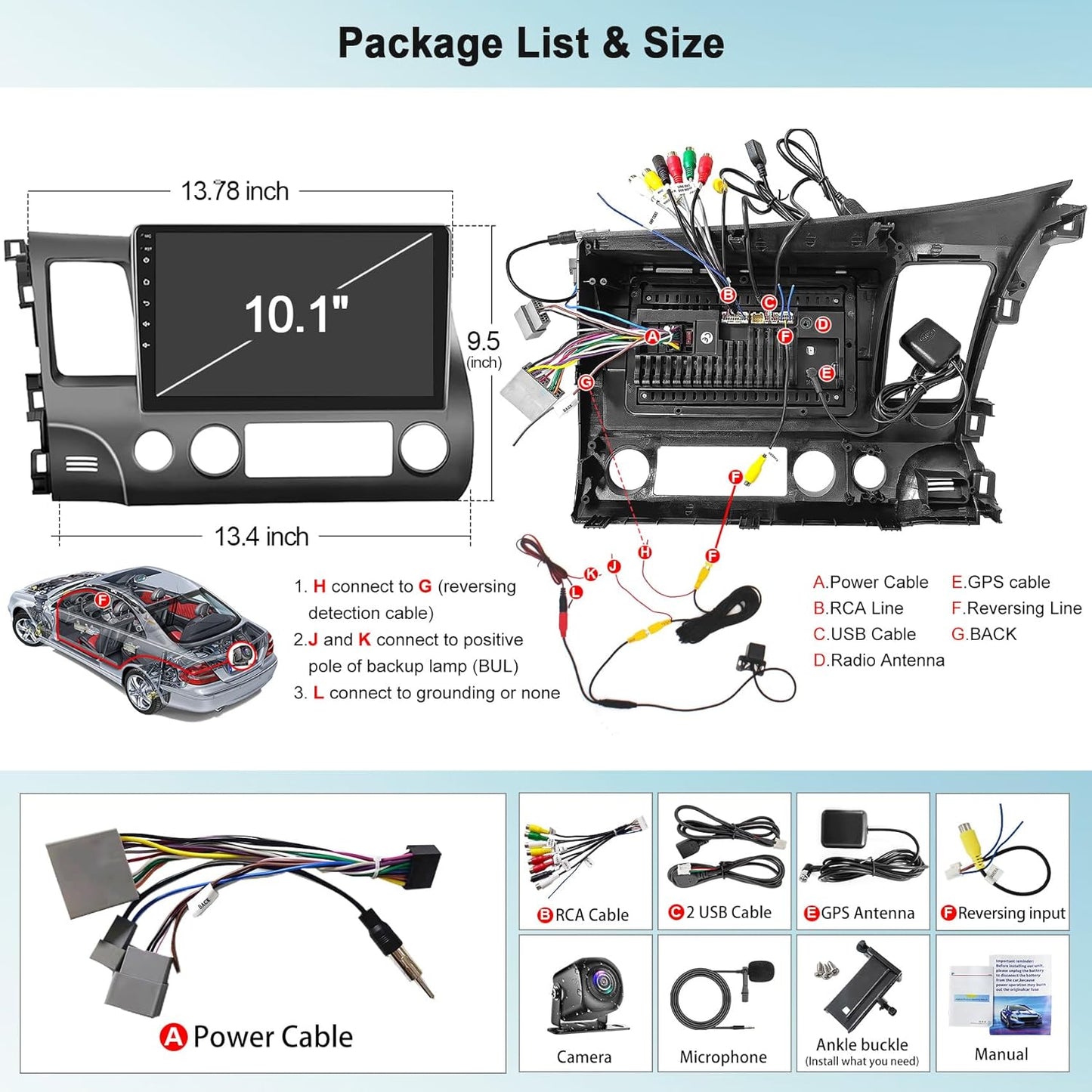 Car Stereo Radio for Honda Civic 2006-2011, Android 13, 9 Inch Touchscreen Radio Support Carplay/Android