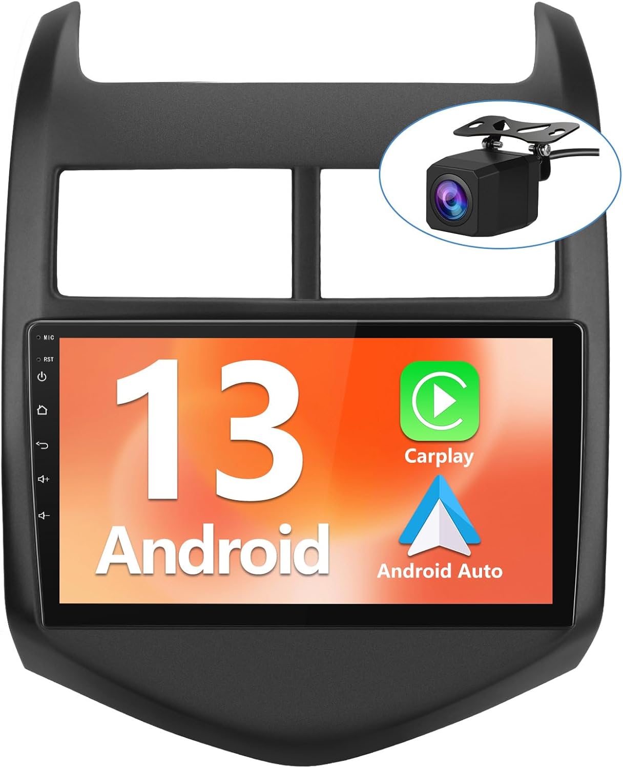 Car Radio for Chevy Aveo/Sonic 2011-2015, with 10.1 inch Touch Screen, CarPlay Android, with Rear Camera