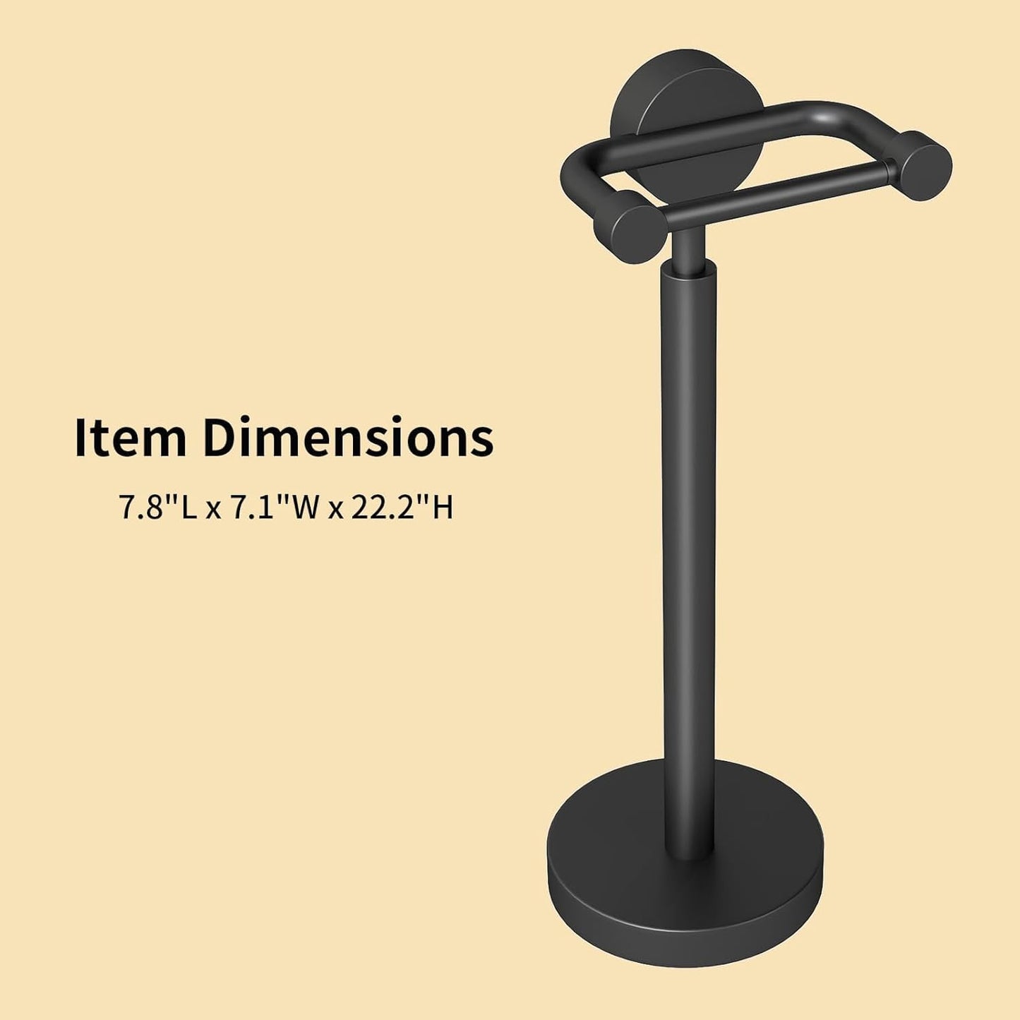 Freestanding Toilet Paper Holder, Matte Black/Floor Standing Weighted Base