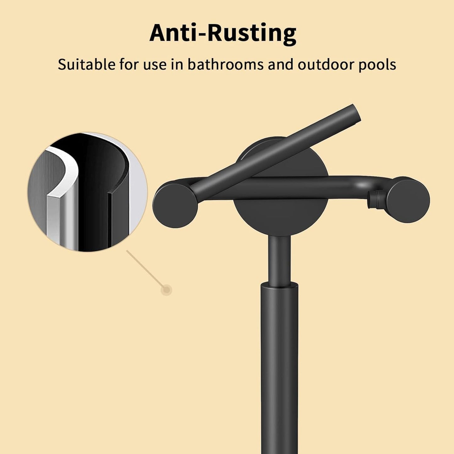 Freestanding Toilet Paper Holder, Matte Black/Floor Standing Weighted Base