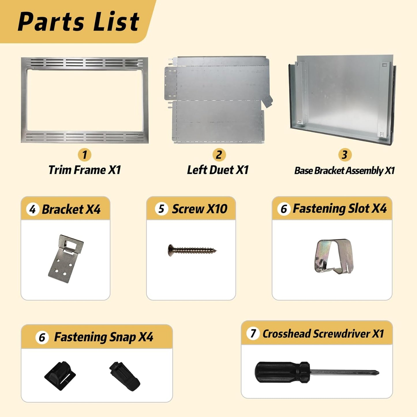 NN-TK922SS 27-inch Microwave Trim Kit, Stainless Steel, Compatible with 2.2 Cu Ft Built-in Microwaves