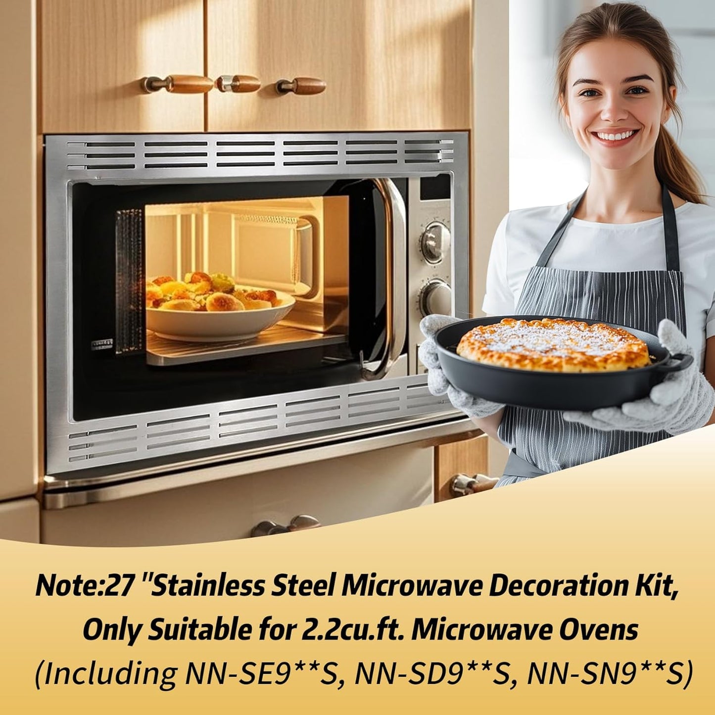 NN-TK922SS 27-inch Microwave Trim Kit, Stainless Steel, Compatible with 2.2 Cu Ft Built-in Microwaves
