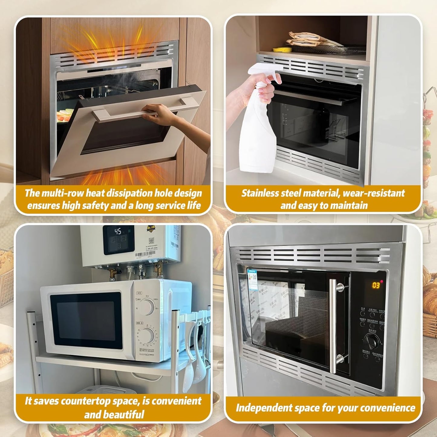 NN-TK922SS 27-inch Microwave Trim Kit, Stainless Steel, Compatible with 2.2 Cu Ft Built-in Microwaves