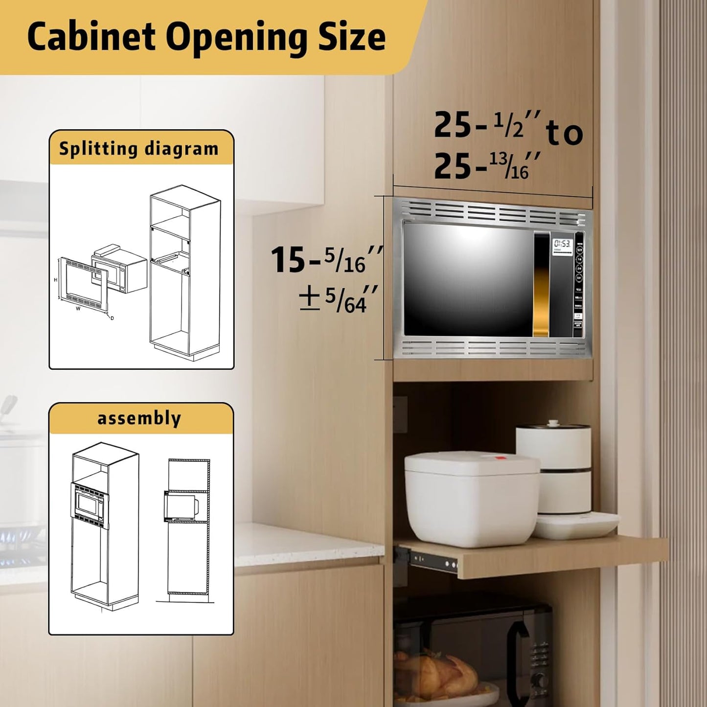 NN-TK922SS 27-inch Microwave Trim Kit, Stainless Steel, Compatible with 2.2 Cu Ft Built-in Microwaves