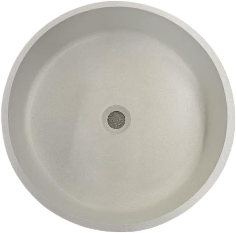 Modern Round Terrazzo Concrete composite Handmade Veseel Sink, (20''*20''*6''), Above Counter