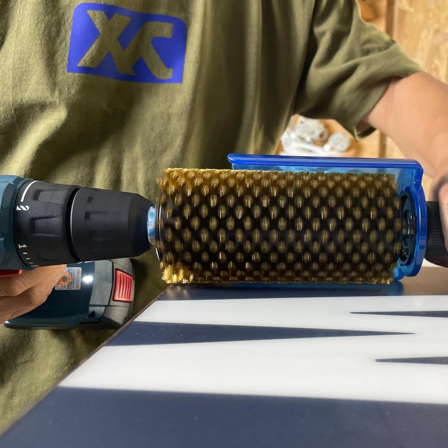 150mm Ski Roto Brush Kit Roto Brush Handle Axle with All 3 Brushes:Nylon, Horsehiar,Brass/Cork