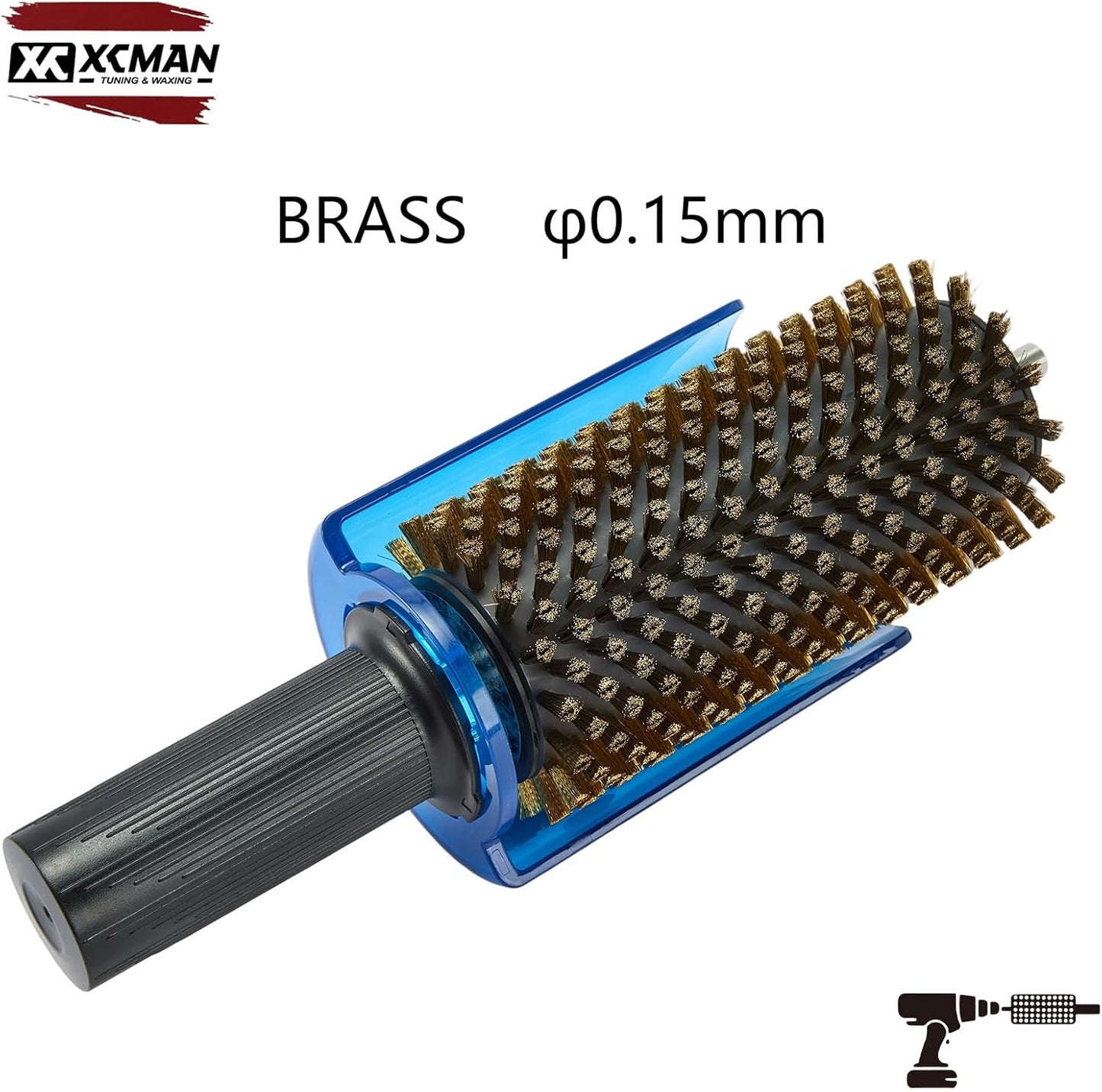 150mm Ski Roto Brush Kit Roto Brush Handle Axle with All 3 Brushes:Nylon, Horsehiar,Brass/Cork