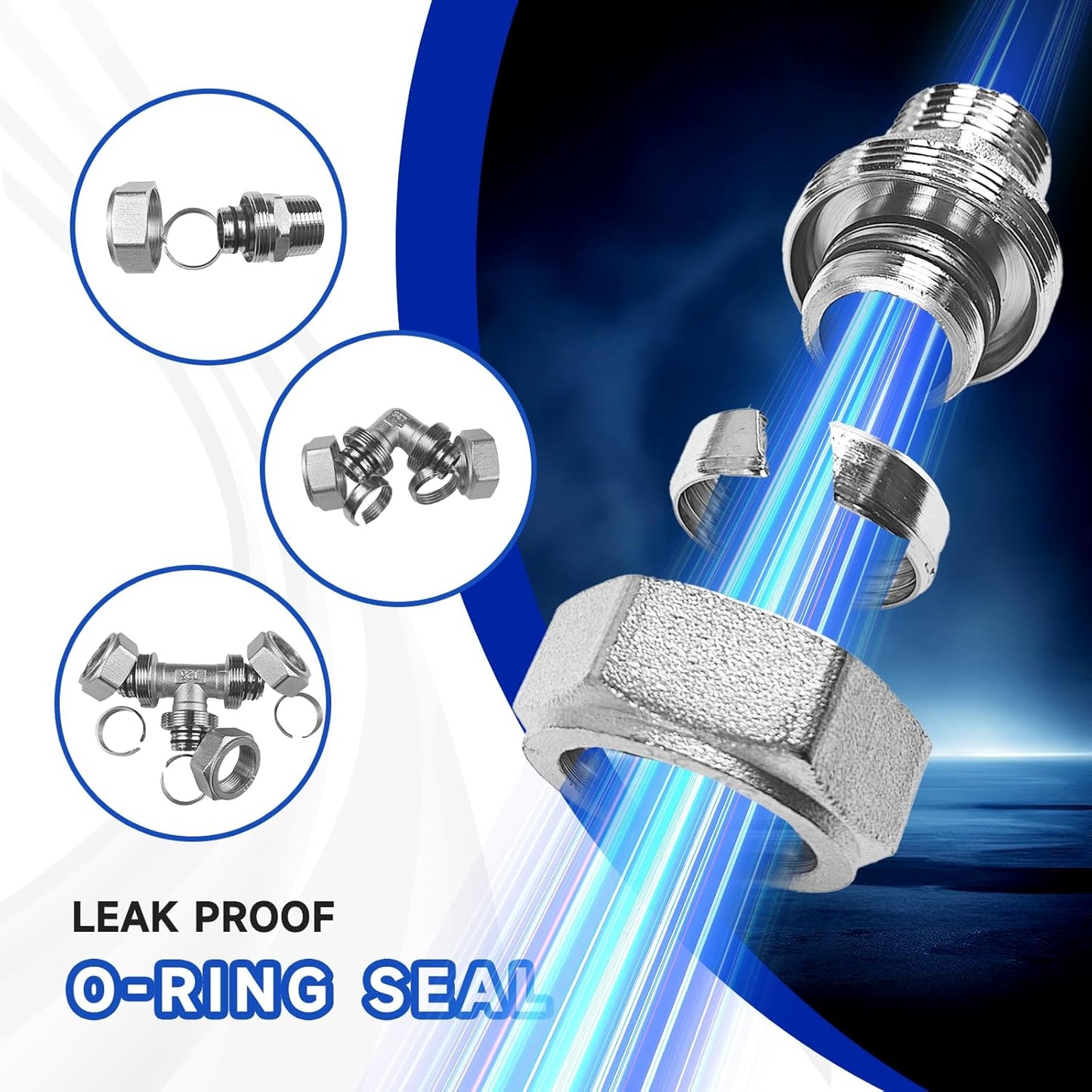 Compressed Air Line Kit, 3/4' x 100’&200‘&300‘ HDPE-Aluminum-HDPE Piping, with  Accessories and Airline Tubing