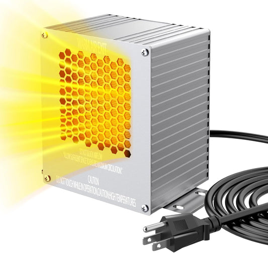 600W | Advanced PTC Ceramic Marine Heater with Automatic Thermostat, IPX6 Waterproof Aluminum Body, Quiet Heating