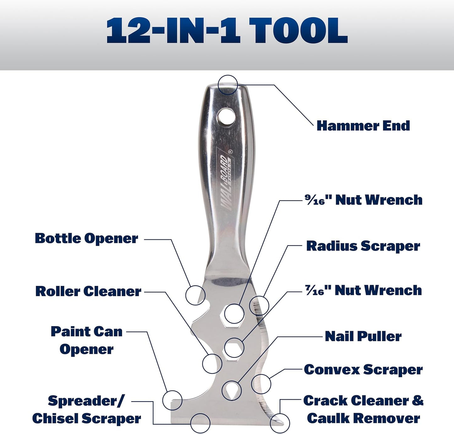 Drywall Finishing Tool Kit, 4 Putty Knives, Multi Tool, DTKJNT2