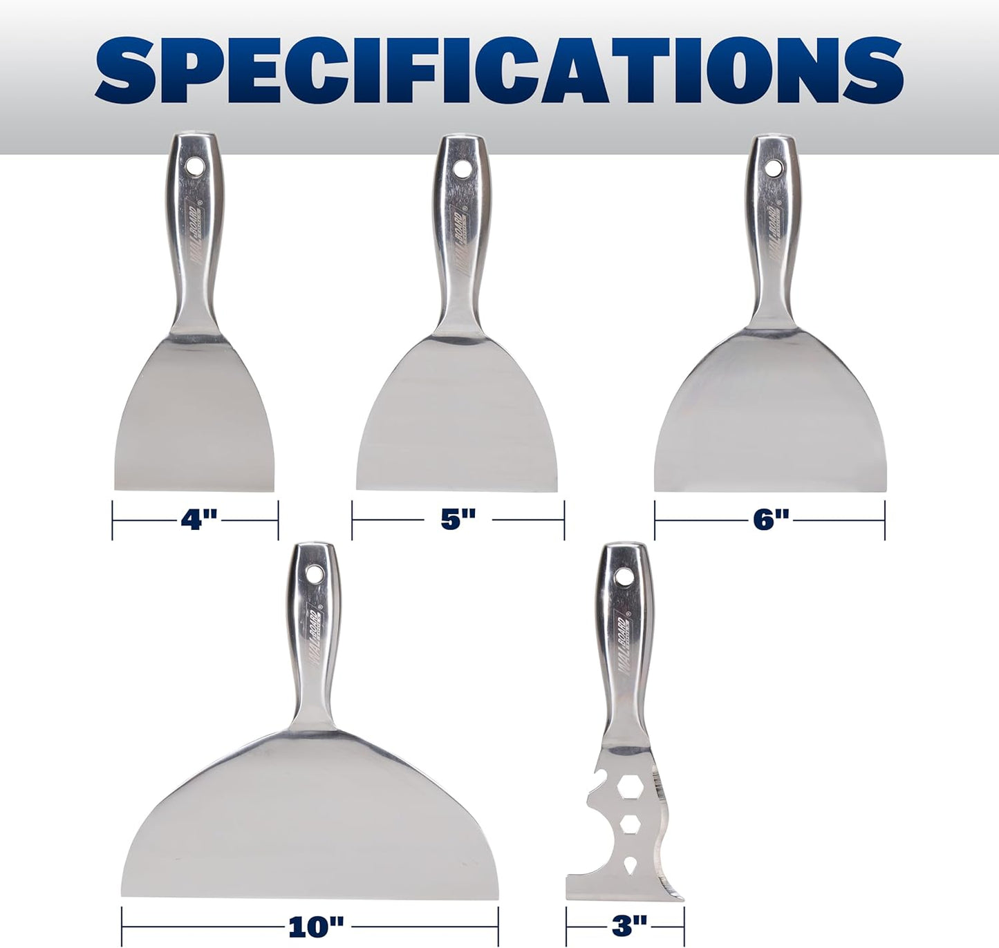 Drywall Finishing Tool Kit, 4 Putty Knives, Multi Tool, DTKJNT2