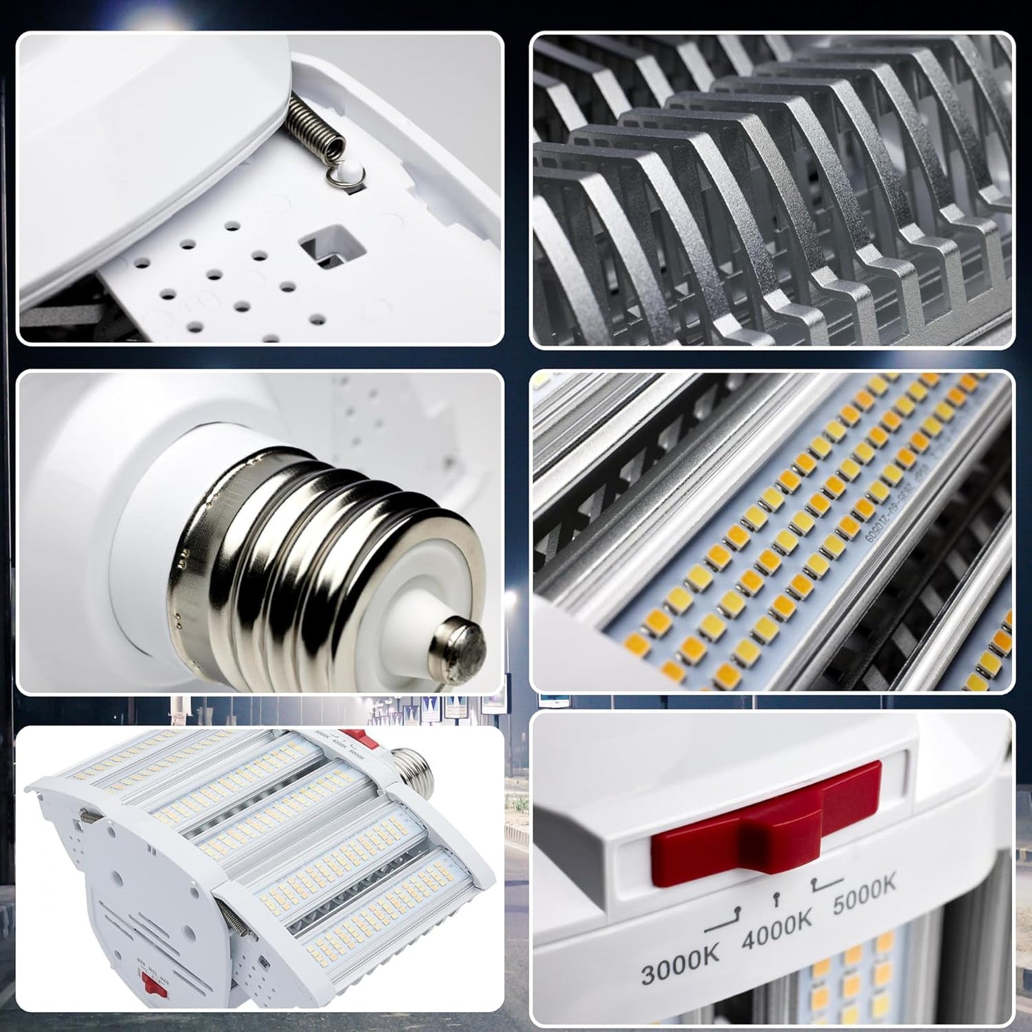 110W LED Shoebox Retrofit Lamp, Wattage Selectable (90W/100W/110W), 3CCT (3000K/4000K/5000K), EX39 Base