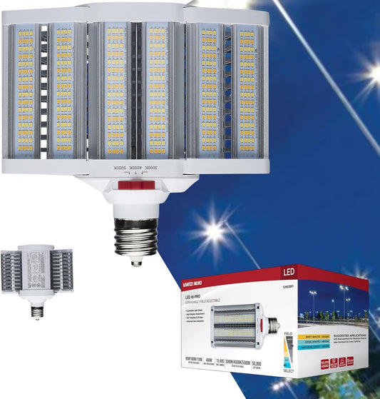 110W LED Shoebox Retrofit Lamp, Wattage Selectable (90W/100W/110W), 3CCT (3000K/4000K/5000K), EX39 Base