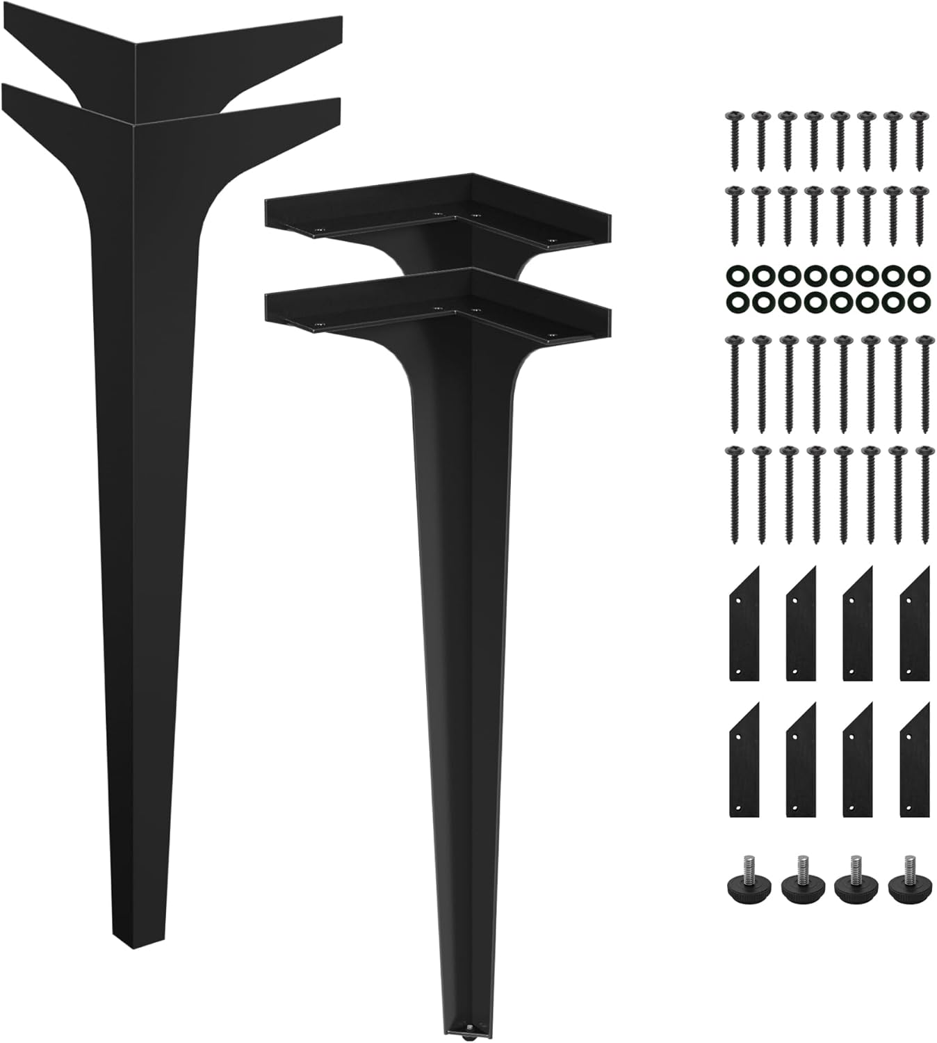 Spade 30' Heavy-Duty Metal Table Legs (Set of 4), Minimalist Steel Legs for Live Edge Table Top,  Dining Table, Desk