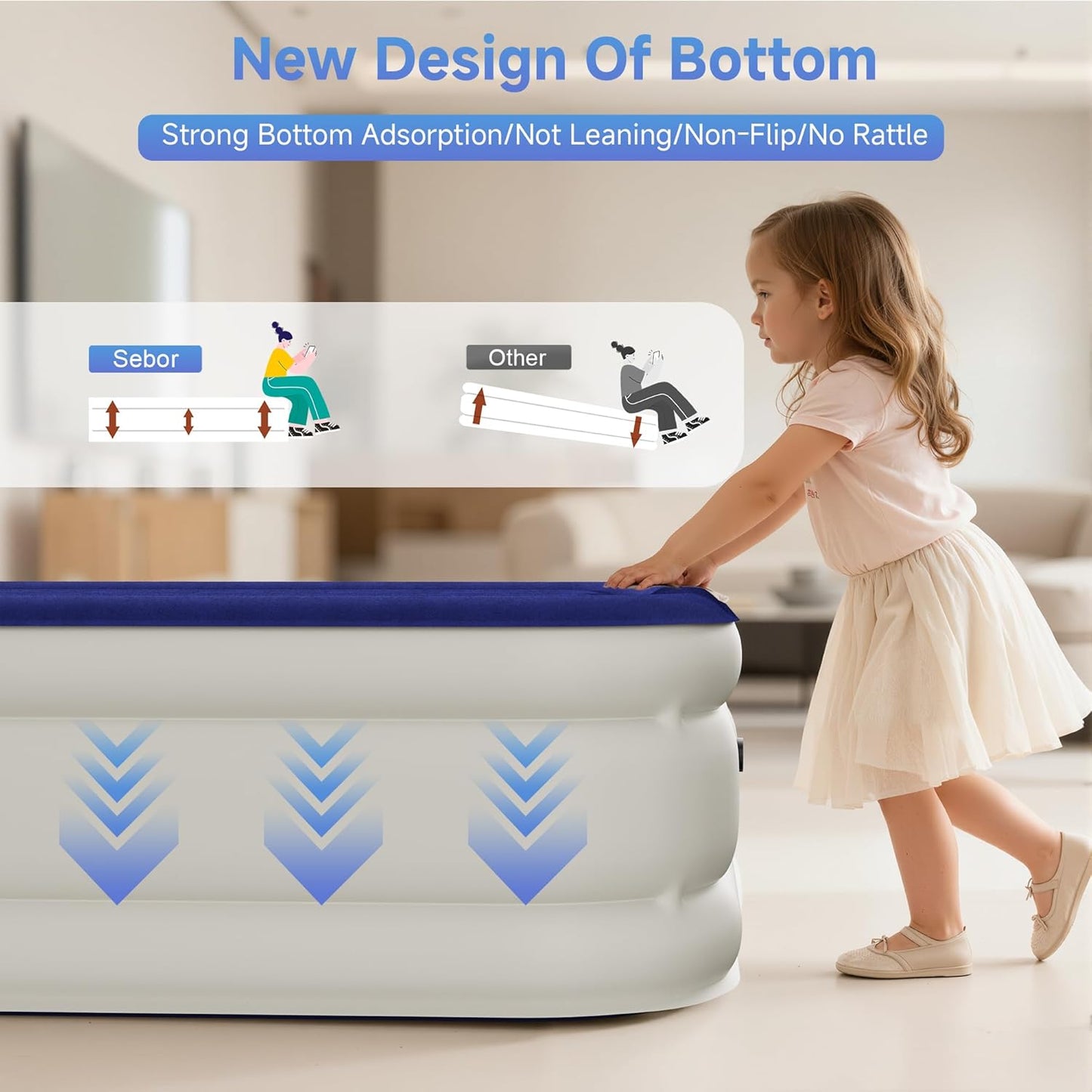 Air Mattress Twin with Built-in Pump 18', Comfortable Self-Inflating with High-Speed Pump, with Storage Bag