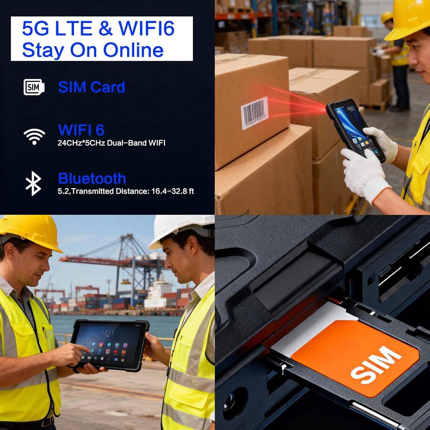 Ultra Rugged Tablet P10, 10.1 inch Android 13 Warehouse Tablet PC, 1D/2D/QR Inventory Scanner,  Barcode Scanner