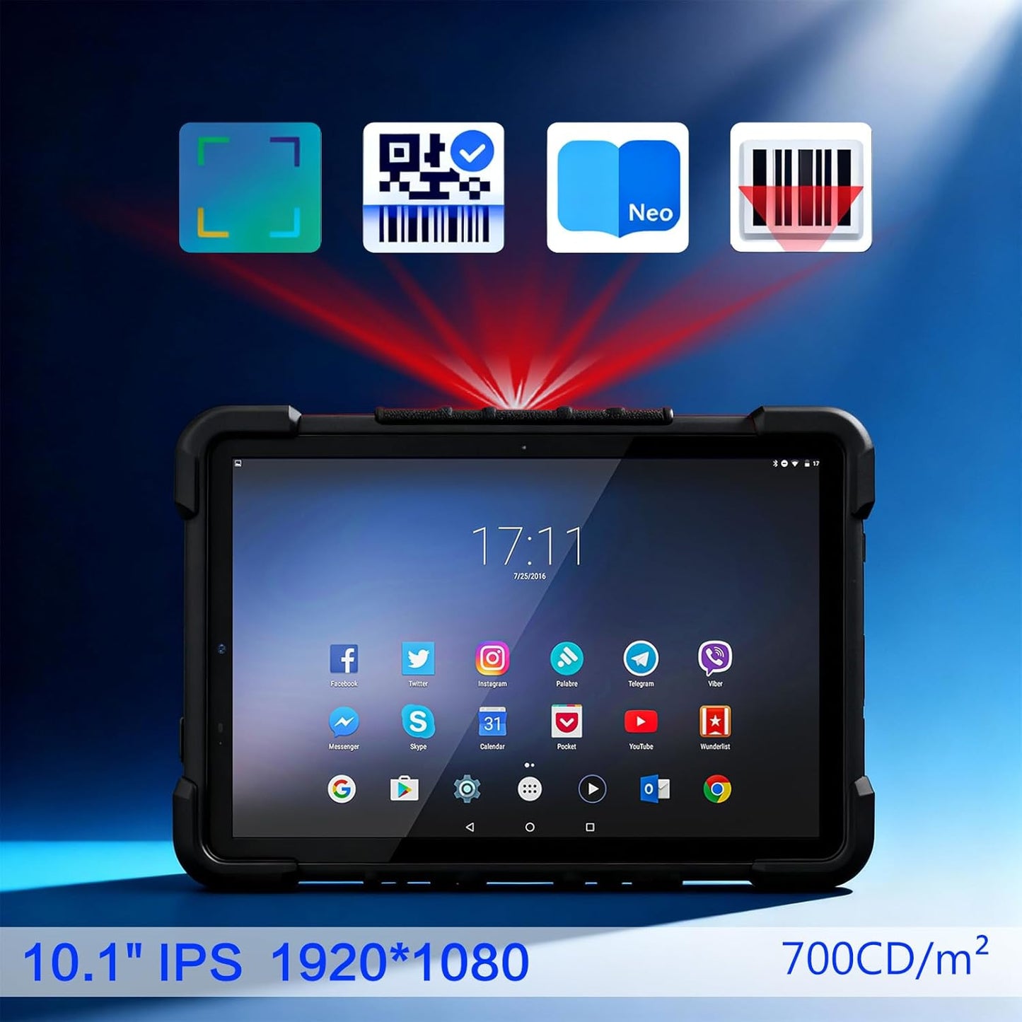 Ultra Rugged Tablet P10, 10.1 inch Android 13 Warehouse Tablet PC, 1D/2D/QR Inventory Scanner,  Barcode Scanner