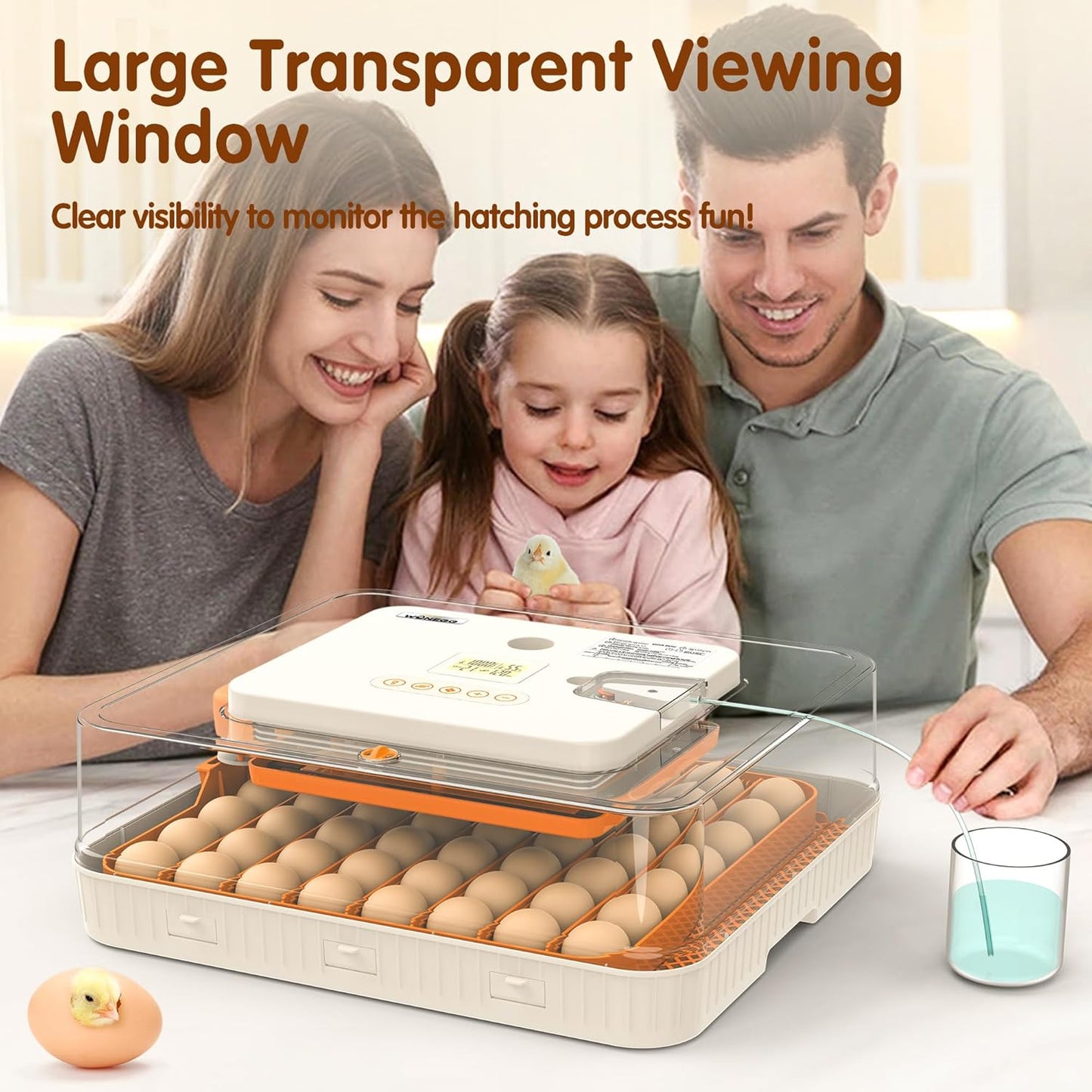 Egg Incubator for Hatching Eggs with Automatic Egg Turning, Temperature and Humidity Control, LED Egg Candling Light