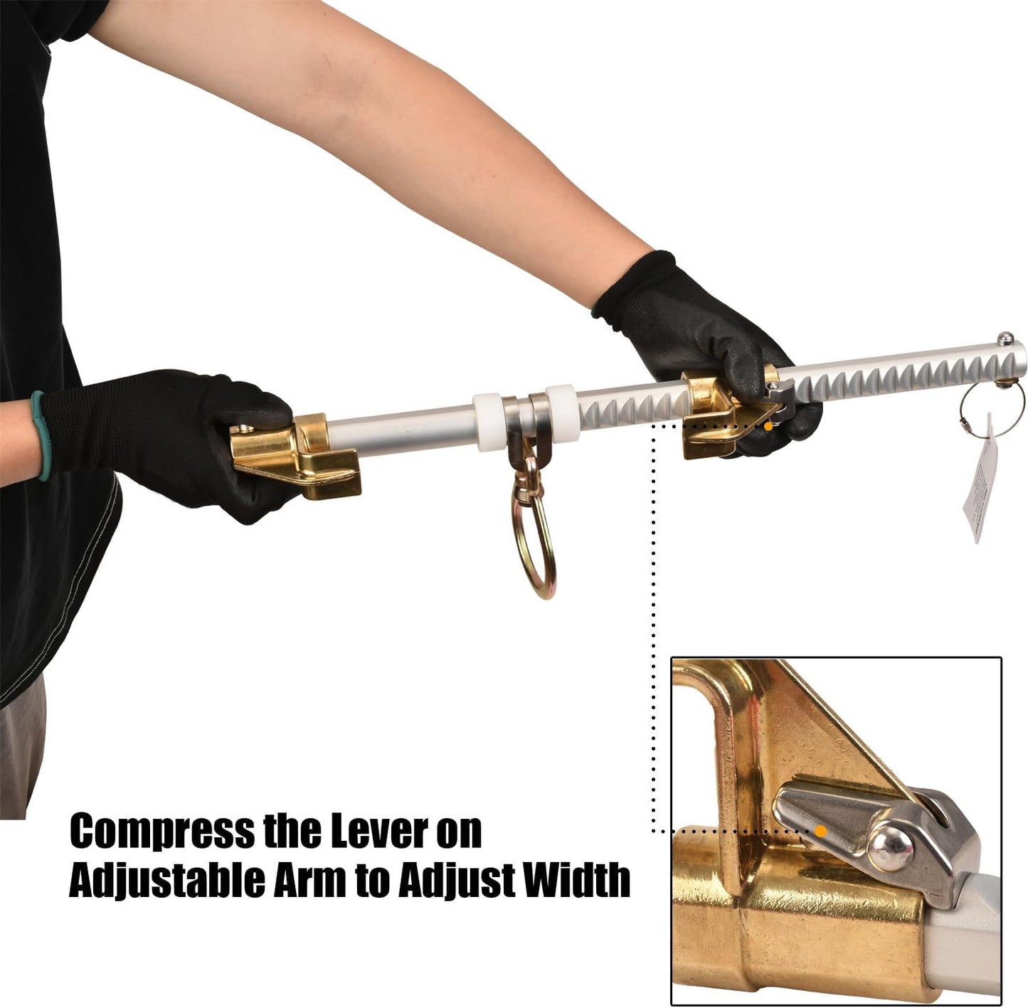 Horizontal Sliding Beam Anchor Fits 3.5' to 14' Beams, ANSI & OSHA Compliant Fall Protection Positioning Equipment