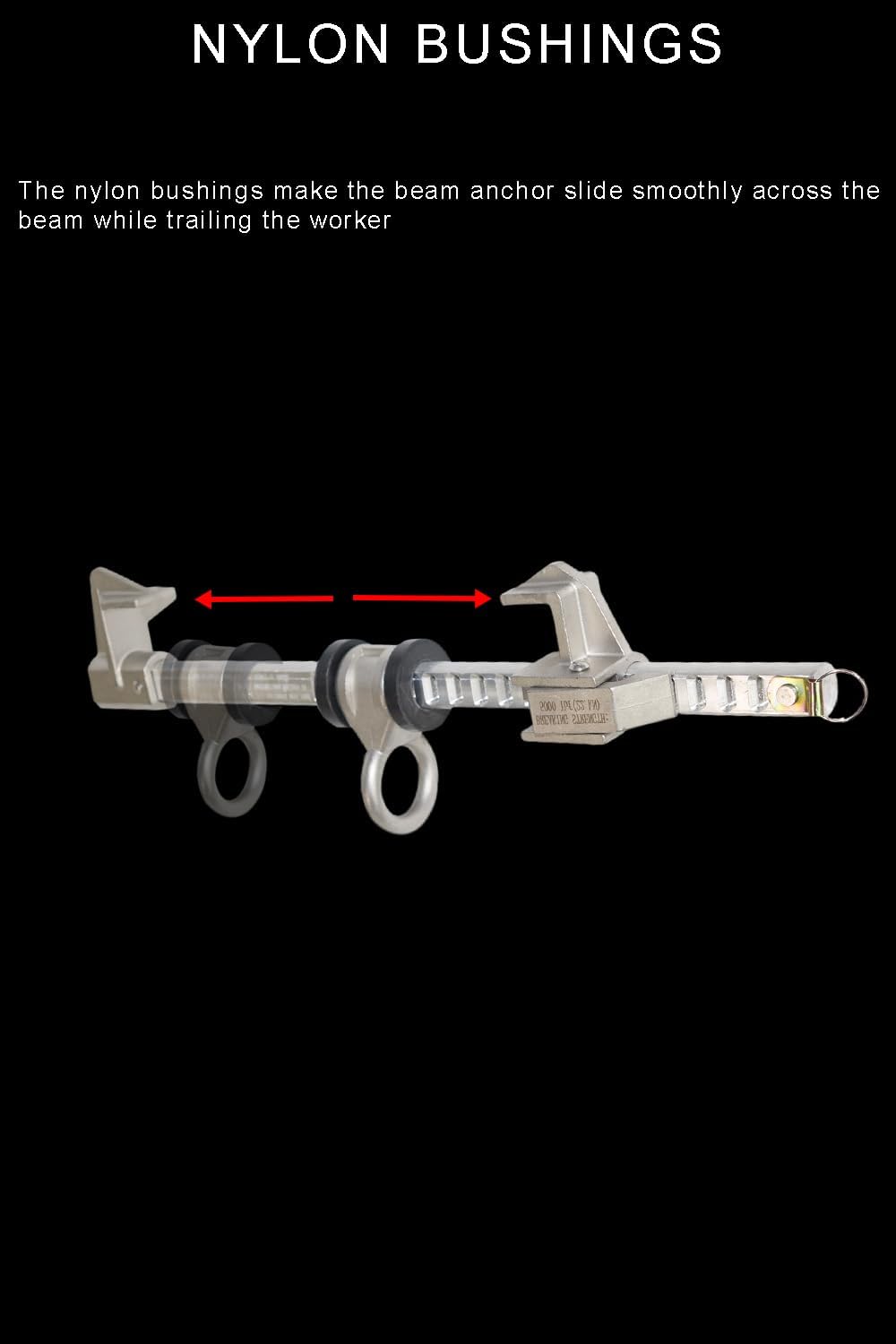 Aluminum Horizontal Beam Anchor, Fits 4 to 14.6 Inch, Sliding Beam Anchor Easy Install, OSHA and ANSI Compliant