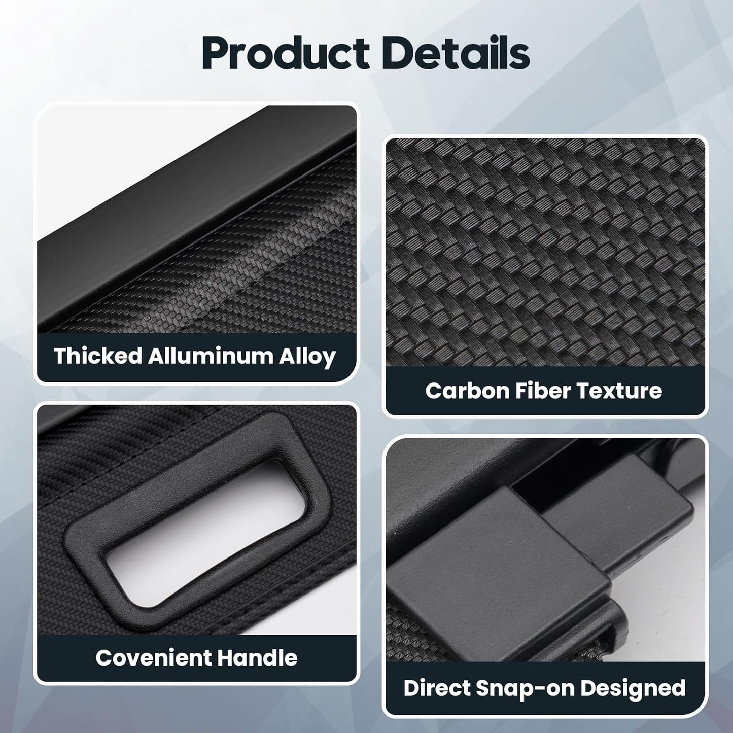 Cargo Cover for 2026 Hyundai Ioniq 9 Accessories, Carbon Fiber Trunk Cover Retractable, Black