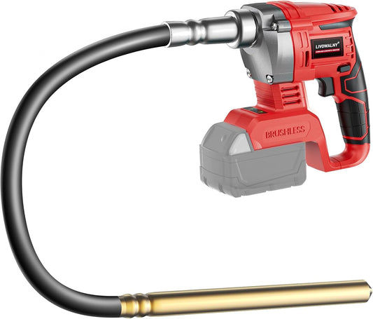 Handheld Concrete Vibrating Tool Compatible w/ Milwaukee 18V Battery (No Battery), 600W, w/ 3.8ft Shaft Rod,