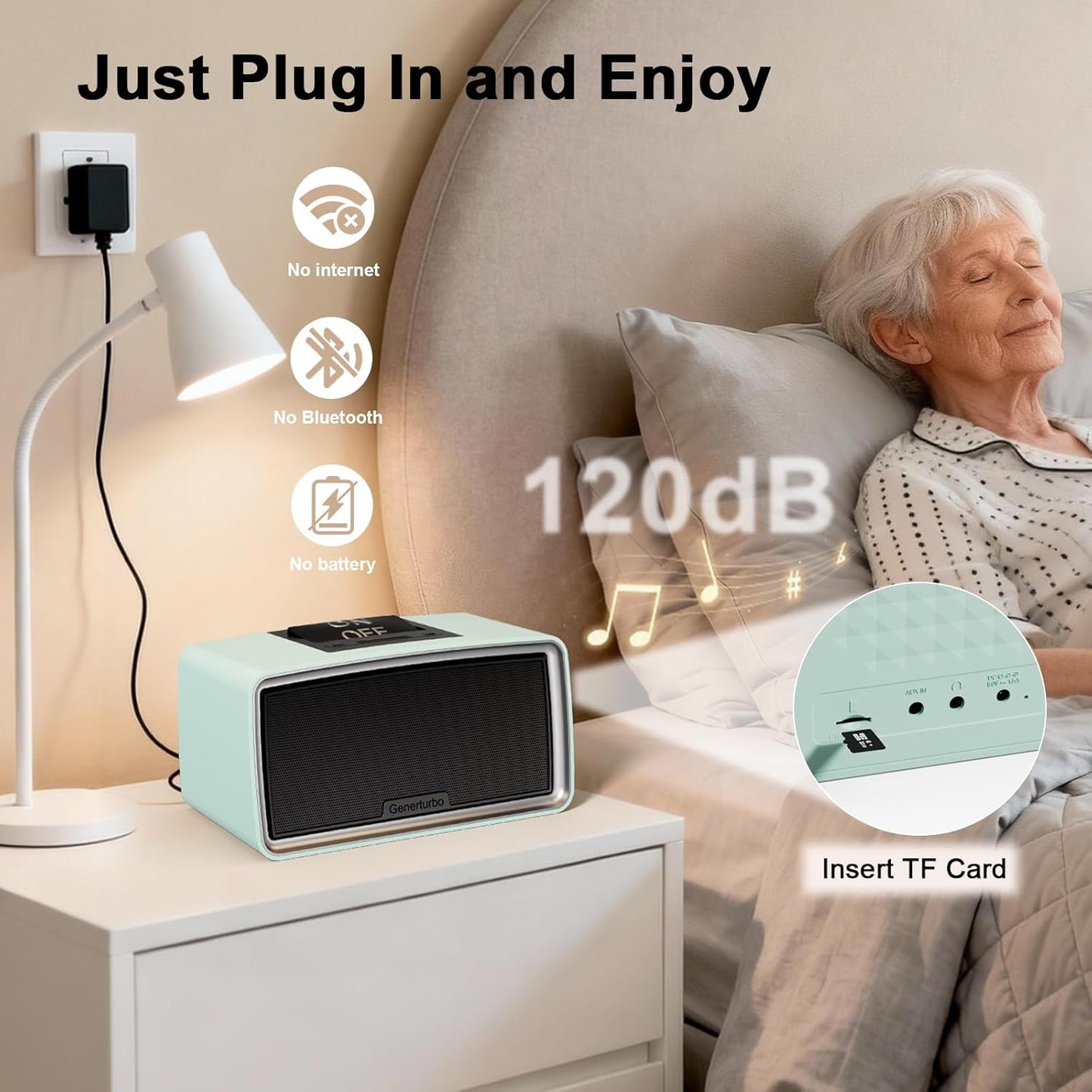 Large Button Simple Music Player for Seniors Elderly, One-Touch Play,  Audio Book Player with 32GB TF Card