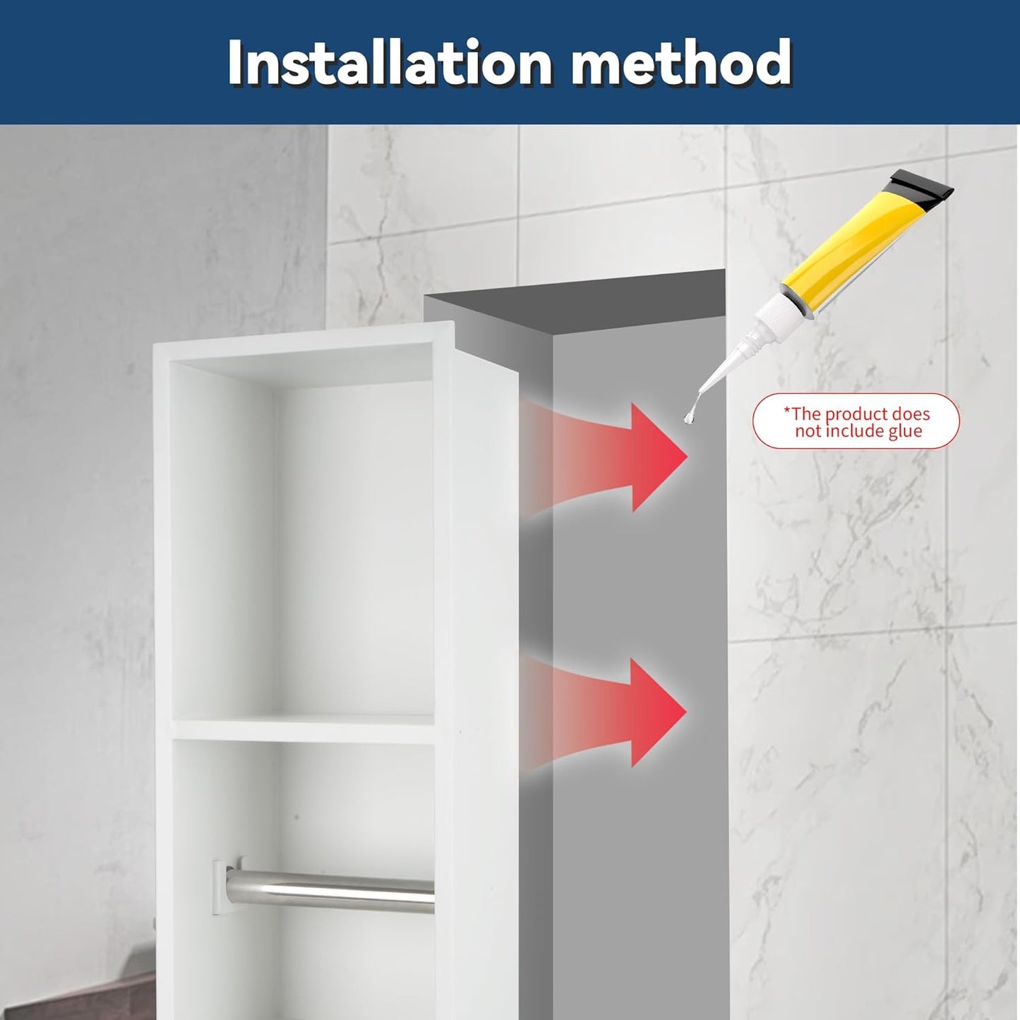 Recessed Toilet Paper Holder Brushed Nickel with 3 Storage White Stainless Steel, for Toiletries Toilet Brush, Paper Holder