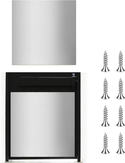 36in x 36in Stainless Steel Commercial Door Kickplate, Anti-Scratch Protection for Wood & Metal Doors