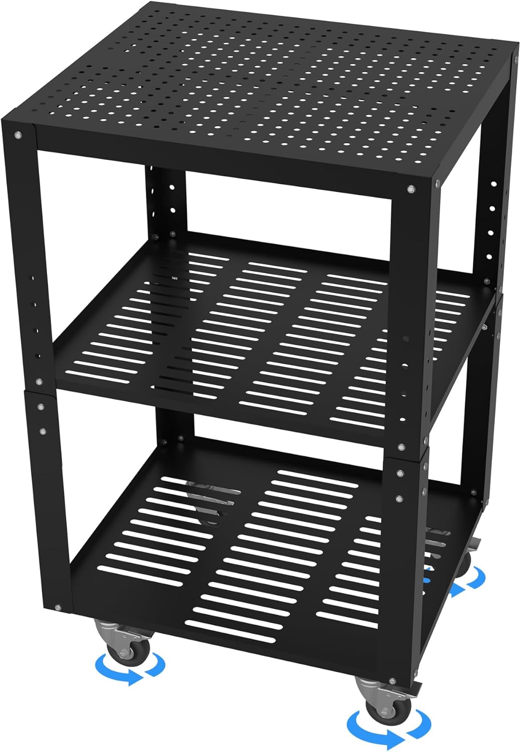 Planer Stand, 27.6' x 24' Tabletop, 31'- 44.7' Height Adjustable, 500 LBS Capacity, 4  Casters, Storage Space