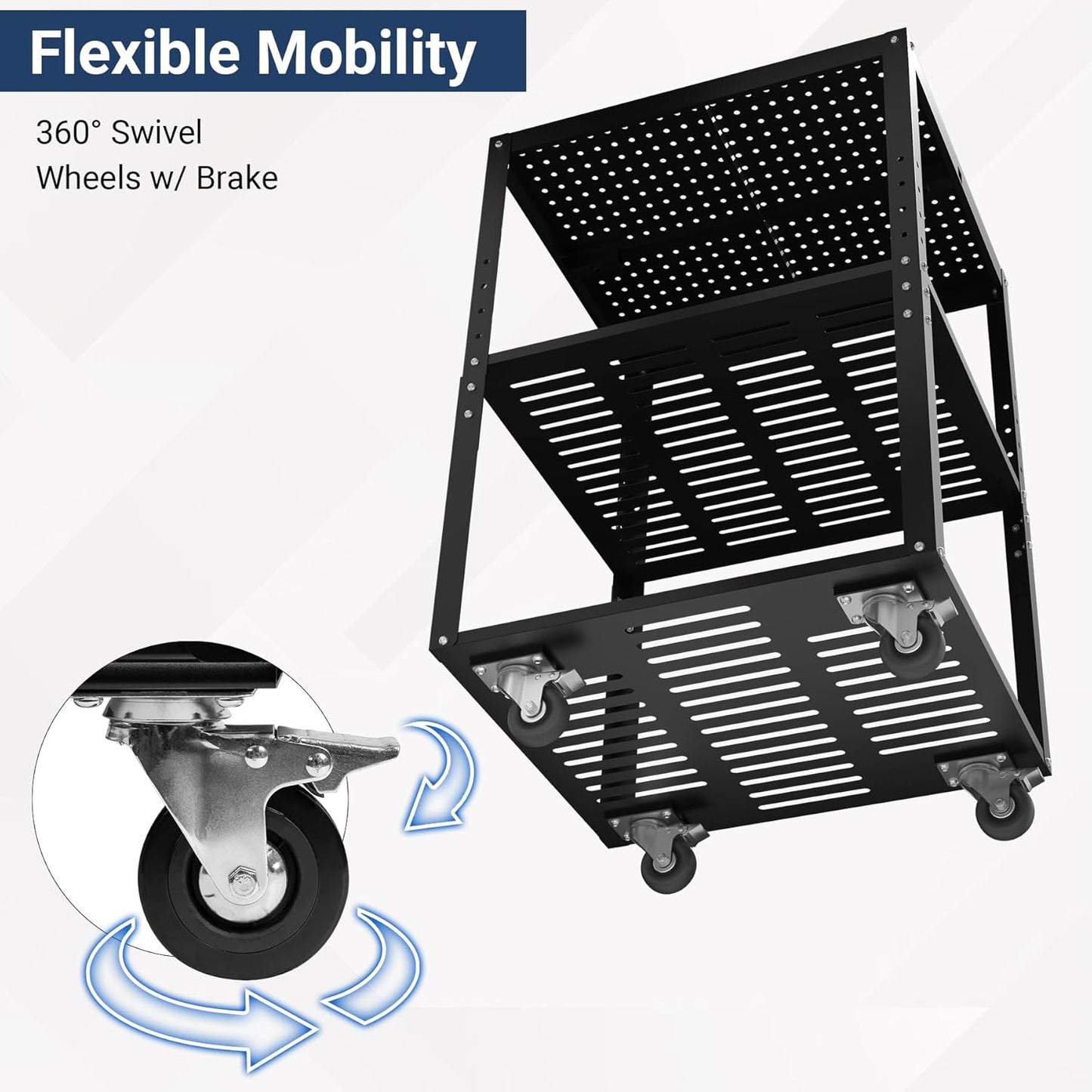 Planer Stand, 27.6' x 24' Tabletop, 31'- 44.7' Height Adjustable, 500 LBS Capacity, 4  Casters, Storage Space