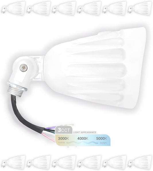 25W Bullet Flood Light Outdoor LED Landscape Lights, 3500 LM, 1/2' Knuckle Mount, (12-Pack), 120-277V