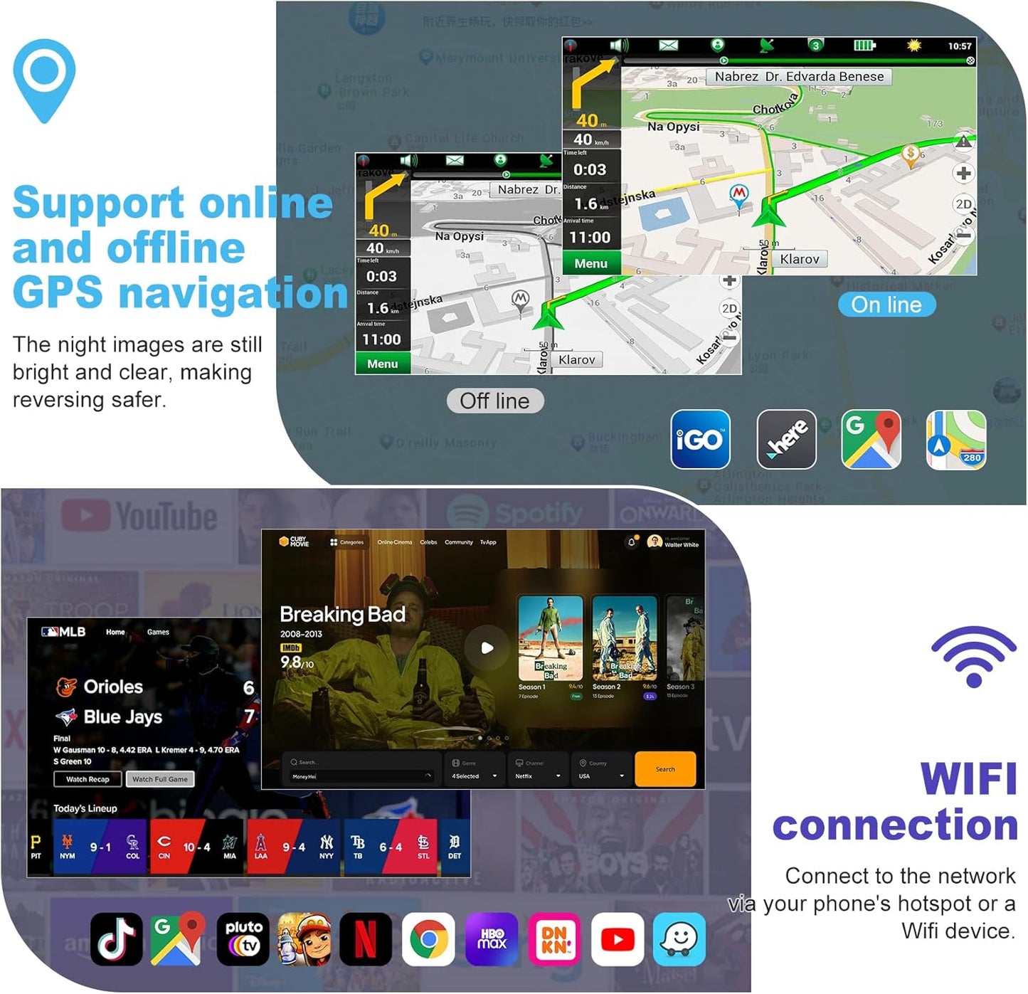 Car Radio for Honda Accord 2003-2007, 10.1 Inch Touch Screen Support Wireless CarPlay & Android Auto