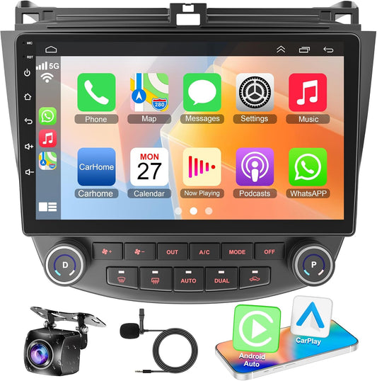 Car Radio for Honda Accord 2003-2007, 10.1 Inch Touch Screen Support Wireless CarPlay & Android Auto