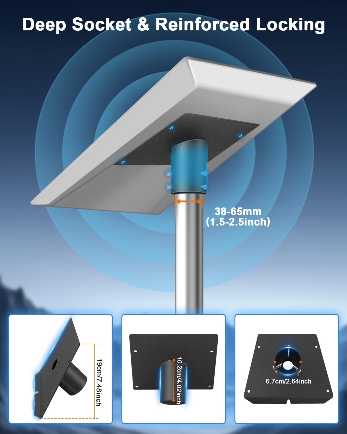 70mm Deep Socket, UV & Peel-Resistant Coating, Quick Install, Compatible with Starlink Performance Gen 3 Dish