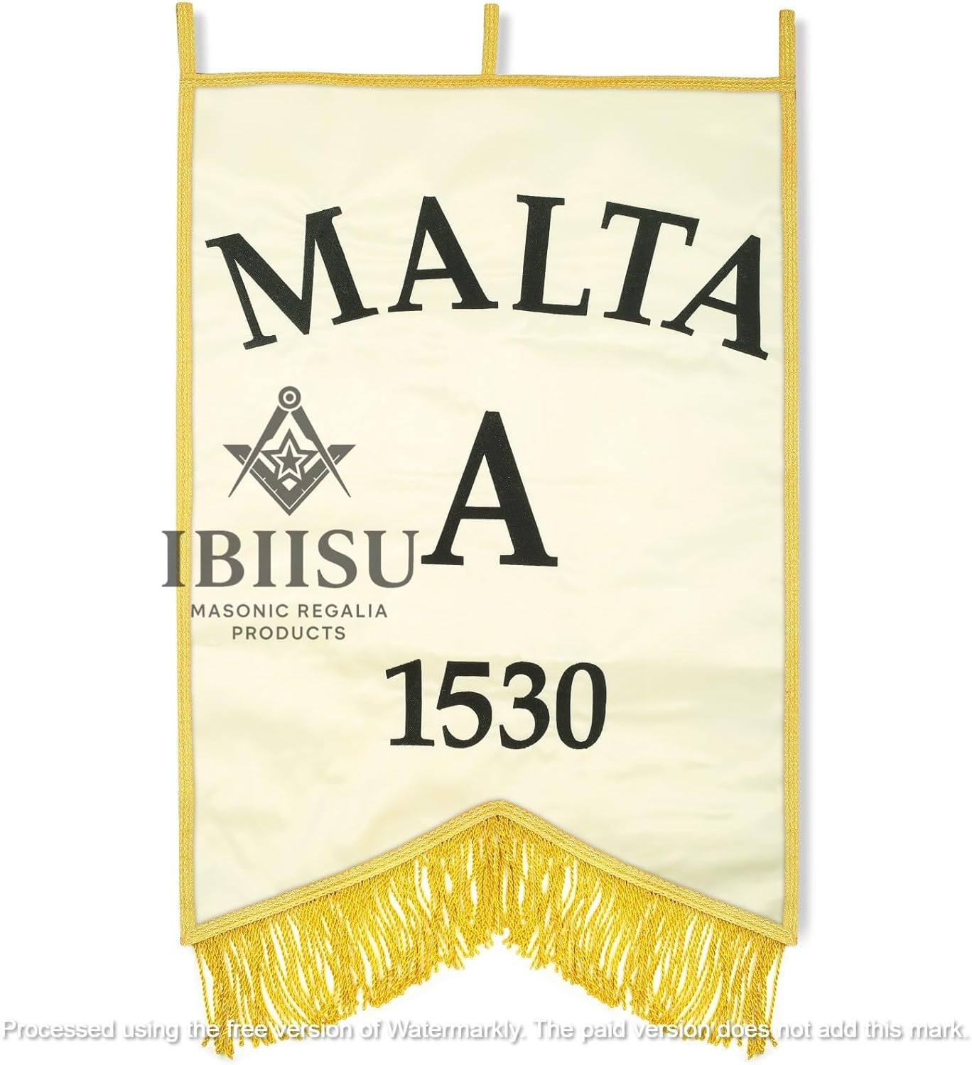 Handcrafted Set of 5 Malta Station Banners, Embroidered Lodge Flags w/ Luxurious Golden Fringe, Ceremonies