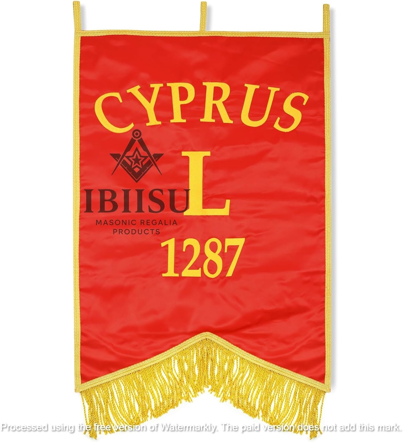 Handcrafted Set of 5 Malta Station Banners, Embroidered Lodge Flags w/ Luxurious Golden Fringe, Ceremonies