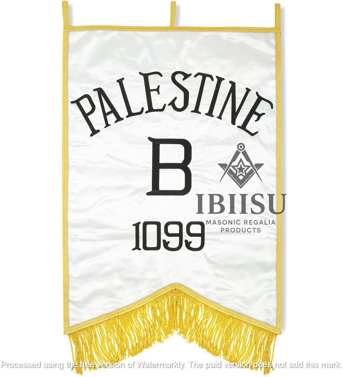 Handcrafted Set of 5 Malta Station Banners, Embroidered Lodge Flags w/ Luxurious Golden Fringe, Ceremonies