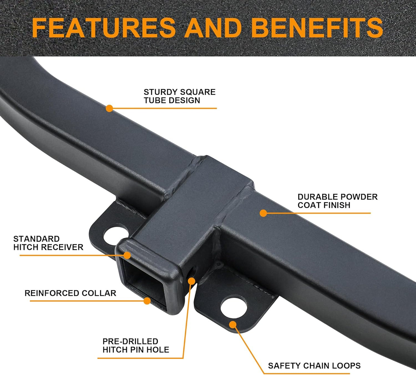 Trailer Hitch, Compatible with Select Chevrolet Express 1996-2026, GMC Savana 1996-2026,  2-Inch Receiver