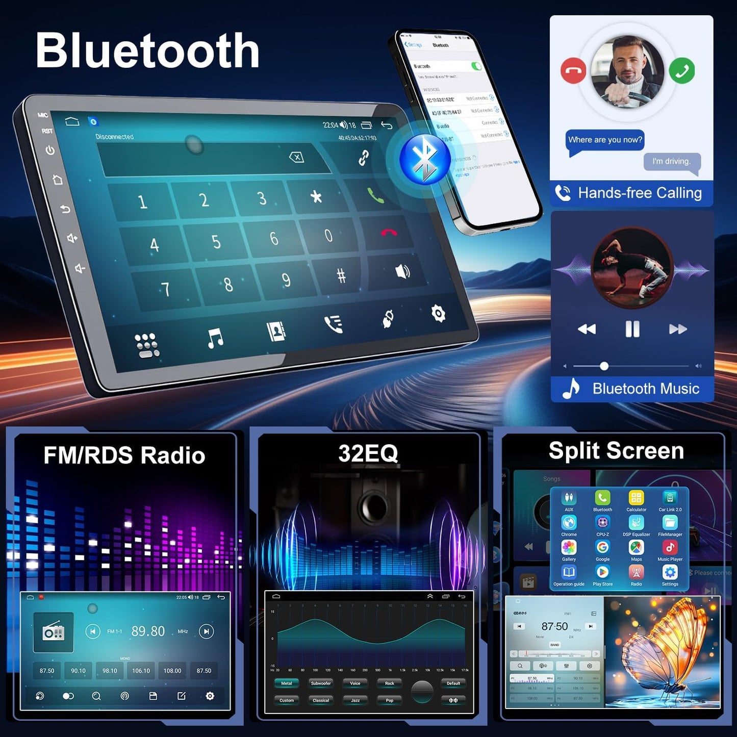 9.7inch Car Radio Stereo for Hyundai Grand I10 2014-2019, with Carplay Android, Backup Camera, Mic