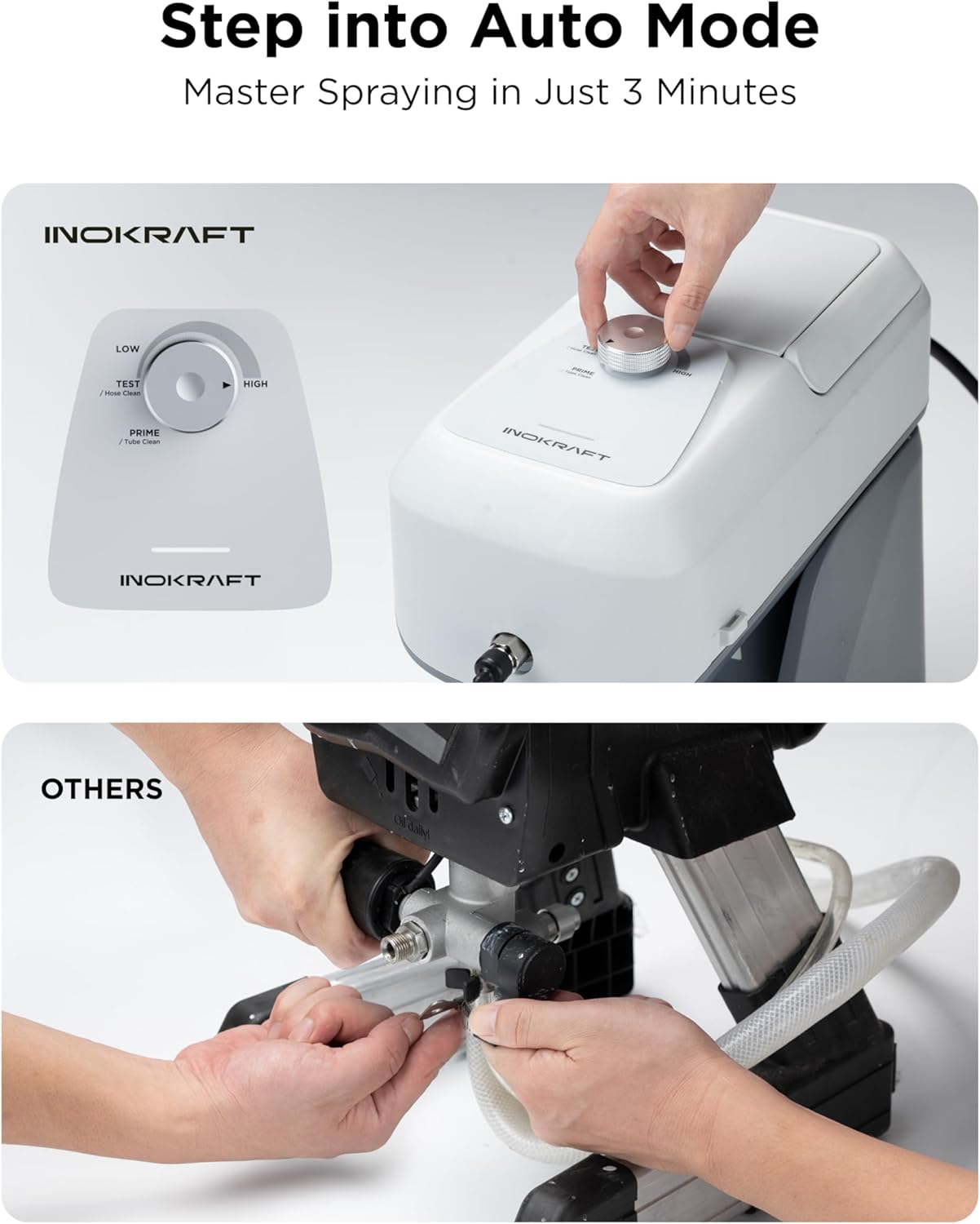 Airless Paint Sprayer, One-Button Control Design, Highly Efficient Thinning-Free Minimal Overspray for Up to 5 Gallon